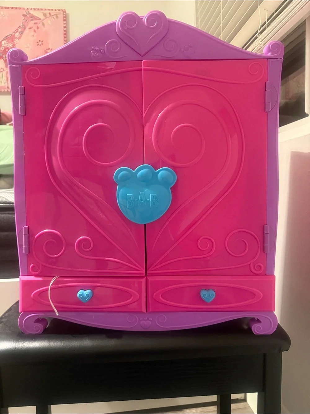 Build-A-Bear Pink Purple Dress-Up Closet with Assorted Clothes & Shoes